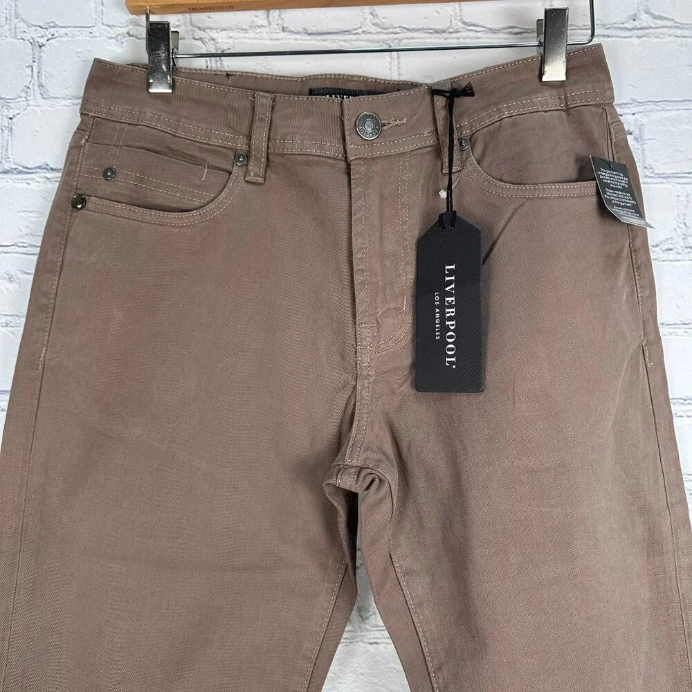 Liverpool LA Regent The Relaxed Straight Leg Twill Pant, W30‎ x L34, Cub Brown